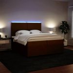 Pat box spring cu saltea, roz, 200×200 cm, catifea