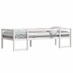 Cadru de pat pentru copii, alb, 75×190 cm, lemn masiv de pin