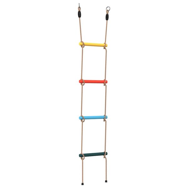 Scară din funie pentru copii cu 4 trepte, multicolor