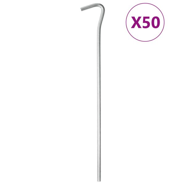 Țăruși de cort, 50 buc., 23 cm, Ø5 mm, oțel galvanizat
