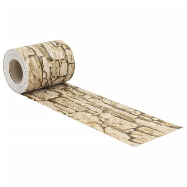Paravane grădină aspect piatră grosieră 2 buc. gri 35×0,19m PVC