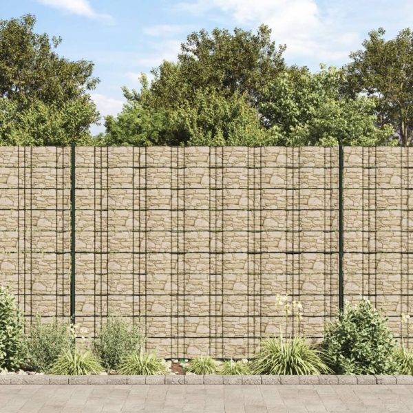 Paravane grădină aspect piatră grosieră 2 buc. gri 35×0,19m PVC