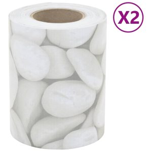 Paravane grădină aspect pietriș marmură 2 buc. gri 35×0,19m PVC