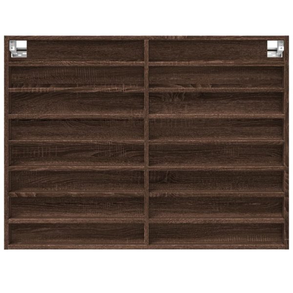 Dulap cu vitrină, stejar maro, 100×8,5×75 cm, lemn prelucrat