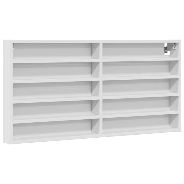 Dulap cu vitrină, alb, 100×8,5×50 cm, lemn prelucrat