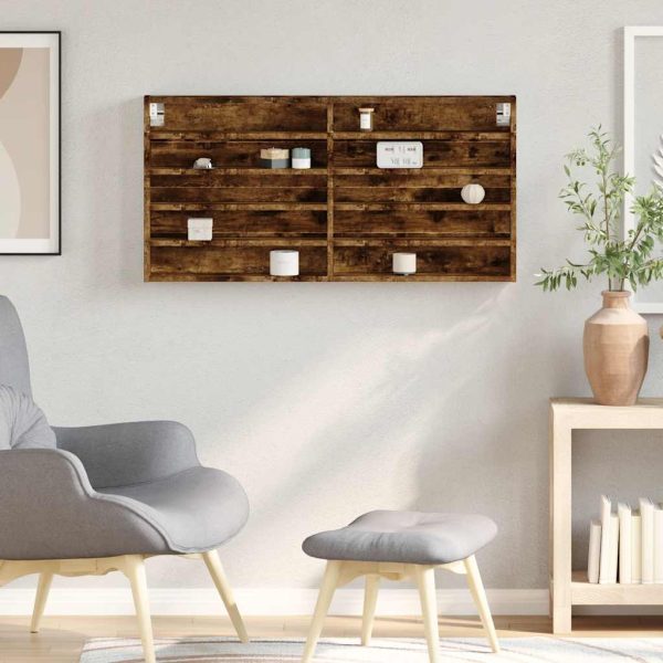 Dulap cu vitrină, stejar fumuriu, 100×8,5×50 cm, lemn prelucrat