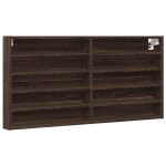 Dulap cu vitrină, stejar maro, 100×8,5×50 cm, lemn prelucrat