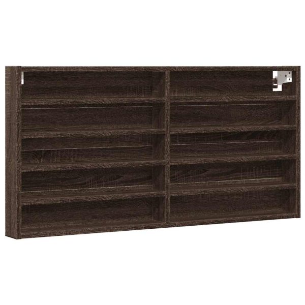Dulap cu vitrină, stejar maro, 100×8,5×50 cm, lemn prelucrat