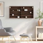 Dulap cu vitrină, stejar maro, 100×8,5×50 cm, lemn prelucrat