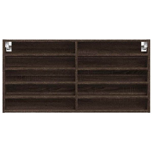 Dulap cu vitrină, stejar maro, 100×8,5×50 cm, lemn prelucrat