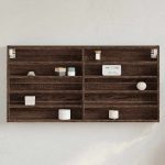 Dulap cu vitrină, stejar maro, 100×8,5×50 cm, lemn prelucrat