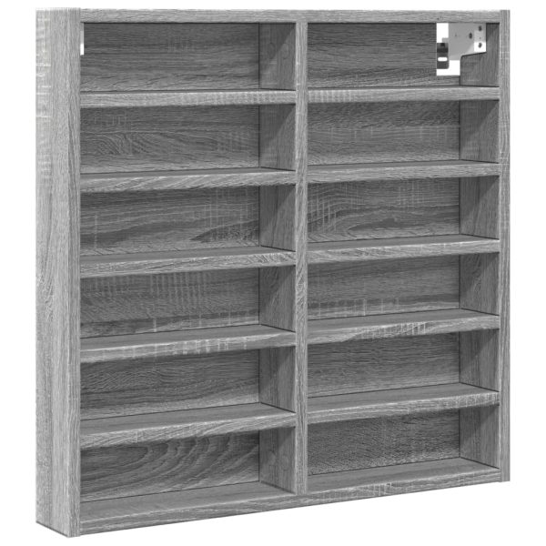 Dulap cu vitrină, sonoma gri, 60×8,5×58 cm, lemn prelucrat