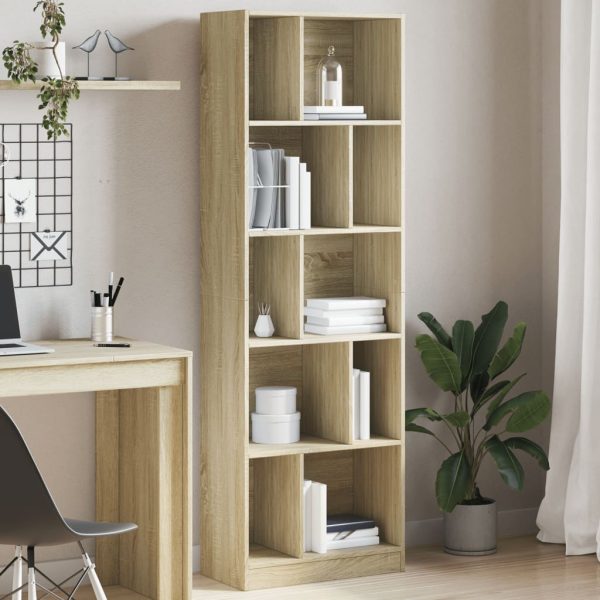 Bibliotecă, stejar sonoma, 57×28,5×174 cm, lemn prelucrat
