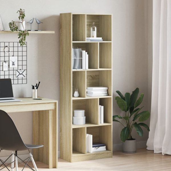 Bibliotecă, stejar sonoma, 57×28,5×174 cm, lemn prelucrat