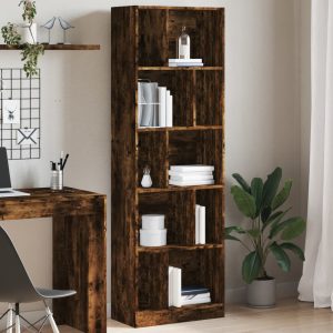 Bibliotecă, stejar fumuriu, 57×28,5×174 cm, lemn prelucrat