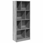Bibliotecă, gri sonoma, 57×28,5×141 cm, lemn prelucrat