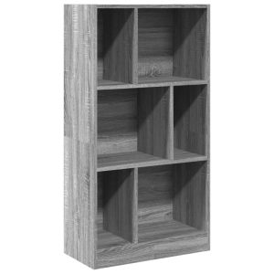 Bibliotecă, gri sonoma, 57×28,5×107,5 cm, lemn prelucrat