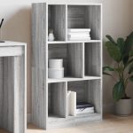Bibliotecă, gri sonoma, 57×28,5×107,5 cm, lemn prelucrat