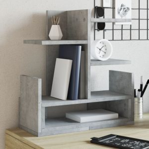 Organizator birou, gri beton, 49x20x52,5 cm lemn prelucrat