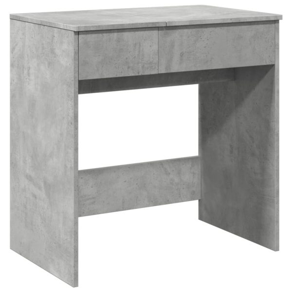 Masă de toaletă cu oglindă, gri beton, 73×46,5×120 cm
