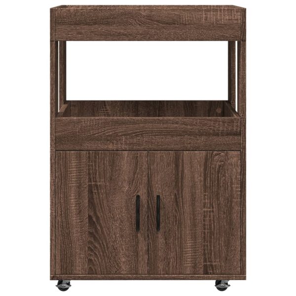 Cărucior de bar, stejar maro, 60×39,5×89 cm, lemn prelucrat