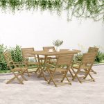 Set mobilier de grădină, 7 piese, lemn masiv de acacia