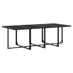 Set mobilier de grădină cu perne, 13 piese, negru, poliratan