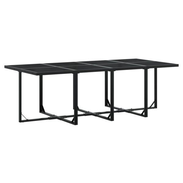 Set mobilier de grădină cu perne, 13 piese, negru, poliratan