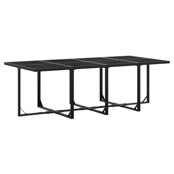 Set mobilier de grădină cu perne, 13 piese, negru, poliratan