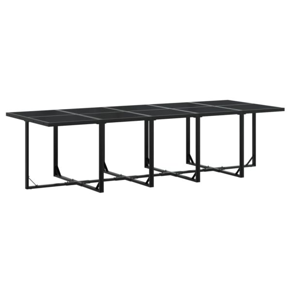 Set mobilier de grădină, 11 piese, cu perne, negru, textilenă