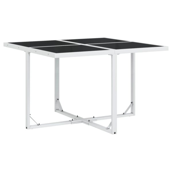 Set mobilier de grădină, 5 piese, cu perne, alb, textilenă