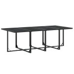 Set mobilier de grădină, 13 piese, negru, textilenă
