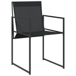 Set mobilier de grădină, 13 piese, negru, textilenă