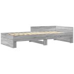 Cadru de pat, gri sonoma, 100×200 cm, lemn prelucrat