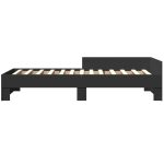 Cadru de pat, negru, 75×190 cm, lemn prelucrat