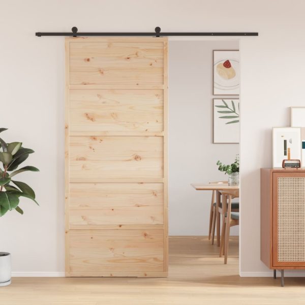 Ușă de hambar, 90×208 cm, lemn masiv de pin