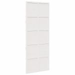 Ușă de hambar, alb, 80×208 cm, lemn masiv de pin