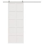 Ușă de hambar, alb, 80×208 cm, lemn masiv de pin