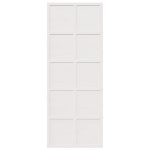 Ușă de hambar, alb, 80×208 cm, lemn masiv de pin