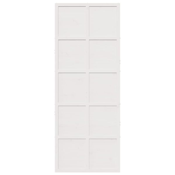 Ușă de hambar, alb, 80×208 cm, lemn masiv de pin