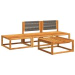 Set canapele de grădină cu perne, 4 piese, lemn masiv de acacia