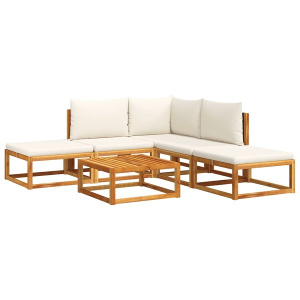 Set de canapele grădină cu perne, 6 piese, lemn masiv acacia