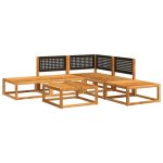 Set de canapele grădină cu perne, 6 piese, lemn masiv acacia