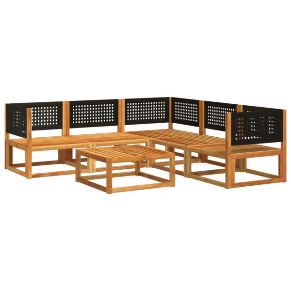 Set de canapele grădină cu perne, 6 piese, lemn masiv acacia