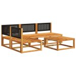Set de canapele de grădină cu perne, 5 buc., lemn masiv acacia