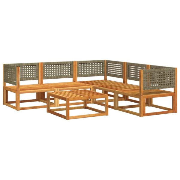 Set de canapele grădină cu perne, 6 piese, lemn masiv acacia