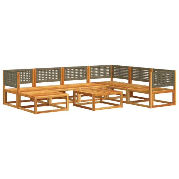 Set de canapele de grădină cu perne, 8 piese, lemn masiv acacia