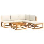 Set de canapele grădină cu perne, 6 piese, lemn masiv acacia