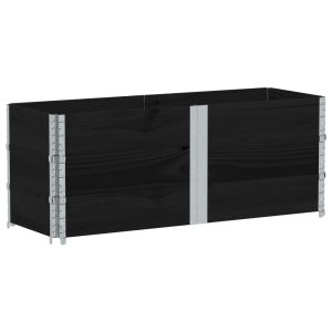 Rame pentru paleți, 3 buc., negru, 150×50 cm, lemn masiv pin
