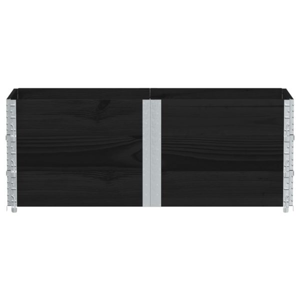 Rame pentru paleți, 3 buc., negru, 150×50 cm, lemn masiv pin